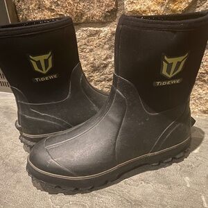 Tidewe Boots Mens Waterproof Size 8 Black Good Condition Rubber
